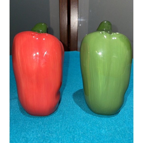 Ceramic Vintage Chili Jalapeno Southwestern Mexican Salt & Pepper Shakers Set - Picture 4 of 6